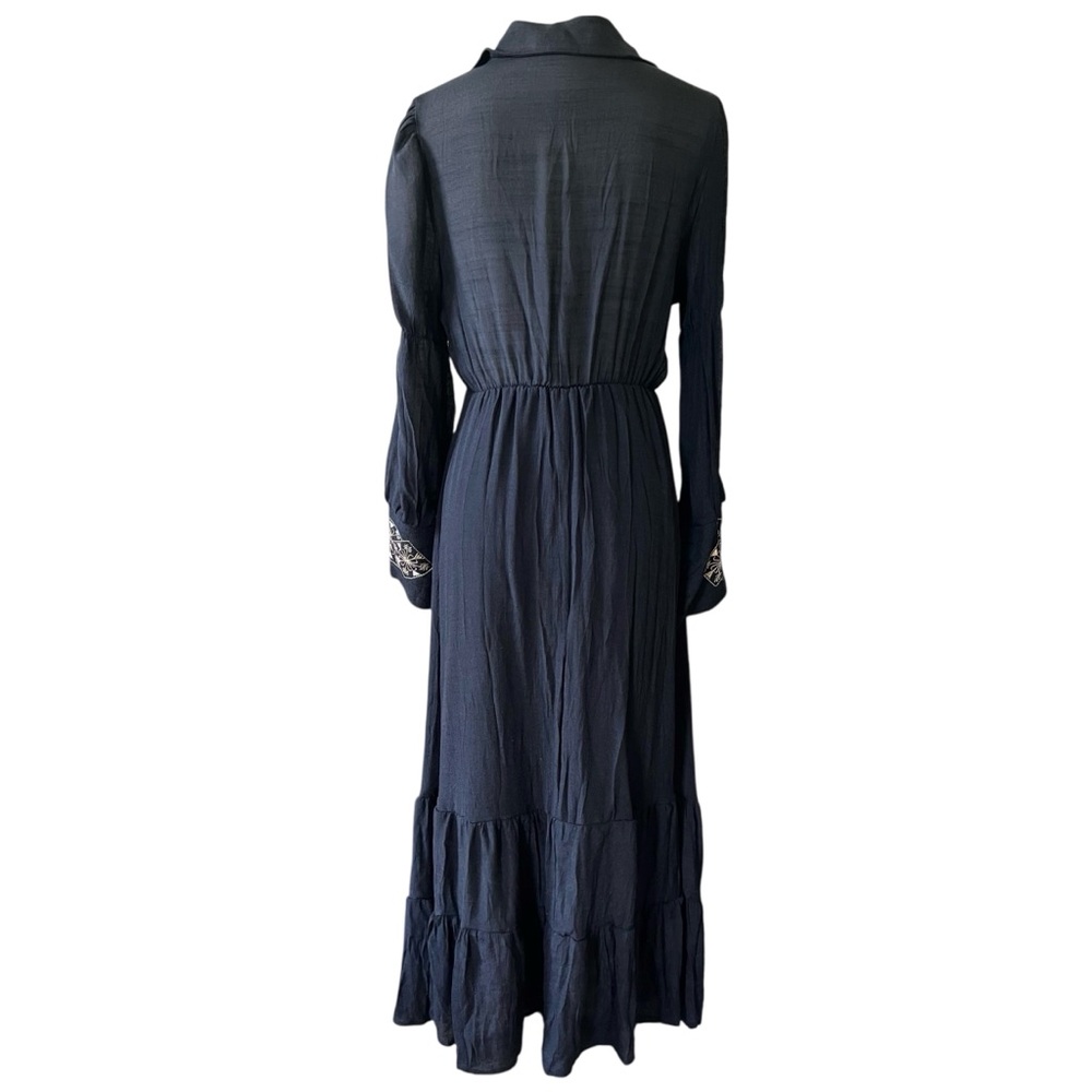 1 LEFT! 🎉❤️ Boho x Renaissance Long Black Embroidered Dress - Picture 7 of 9